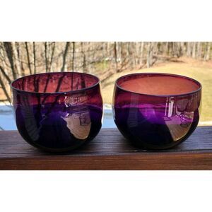 Antique Regency Amethyst Art Glass Purple Finger Bowl Rinser Polished Pontil